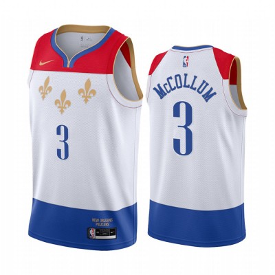 Nike New Orleans Pelicans #3 C.J. McCollum White Youth NBA Swingman 2020-21 City Edition Jersey